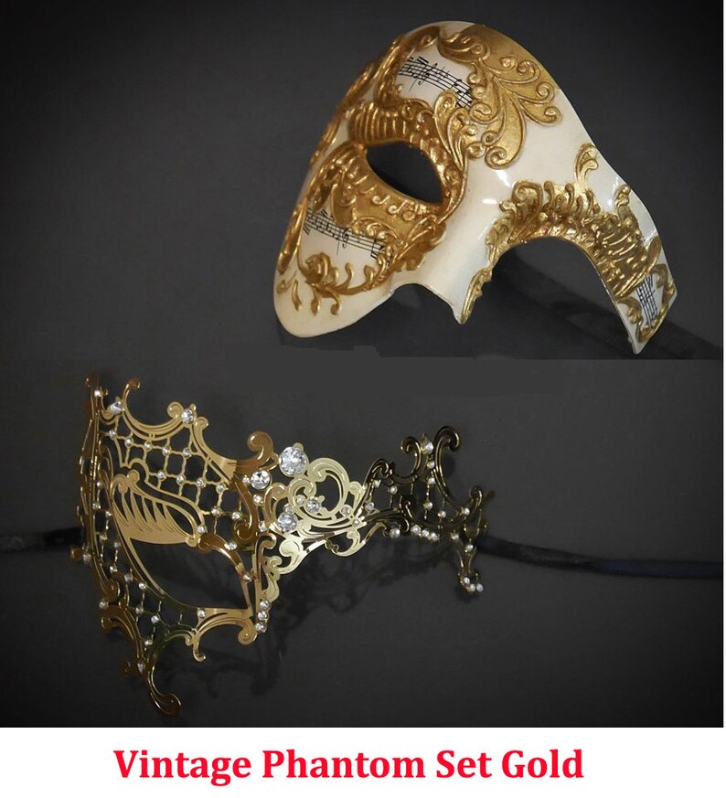 Masquerade Masks for Couples His and Her Couple Masks Set Etsy