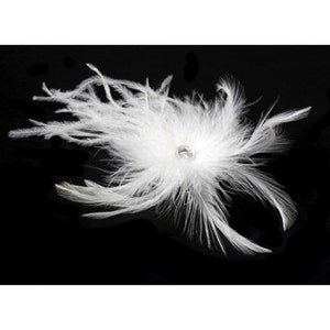 Bridal Feather Hair Comb Feather Fascinator Clip White or Ivory