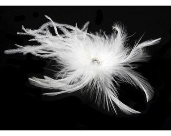 Bridal Feather Hair Comb Feather Fascinator Clip White or Ivory