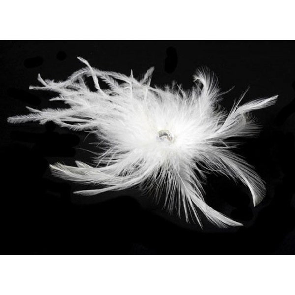 Nuptial Feather Hair Comb Feather Fascinator Clip Blanc ou Ivoire