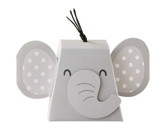 Elephant Favor Boxes Set of 12 Baby Shower Favor Boxes Birthday Kids Party Favors