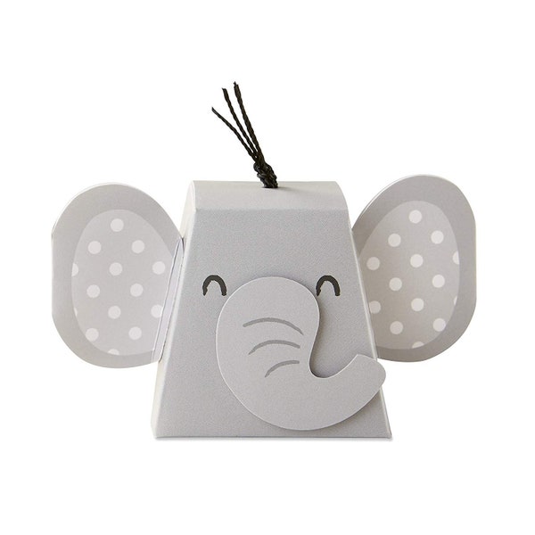 Elephant Favor Boxes Set of 12 Baby Shower Favor Boxes Birthday Kids Party Favors