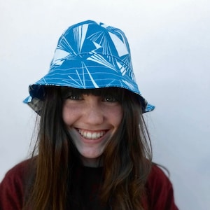Sombrero de cubo de impresión gráfica de los 80, sombrero de pescador, sombrero de cubo de mujer, sombrero bob, sombrero estampado, sombrero para el sol, sombrero de los años 70, sombrero de ala ancha, sombrero flexible