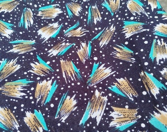 Vintage seventies viscoes/polyester fabric with abstract motif