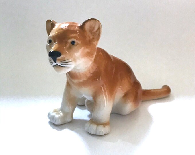Vintage Porcelain Lion Figurine, Lion Cub, Lioness Royal Dux Bohemia Etsy