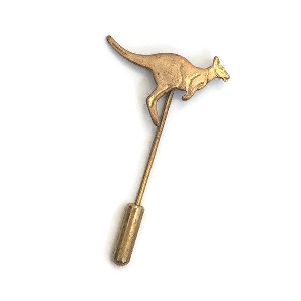 Vintage Kangaroo Tiny Gold Tone Straight Pin