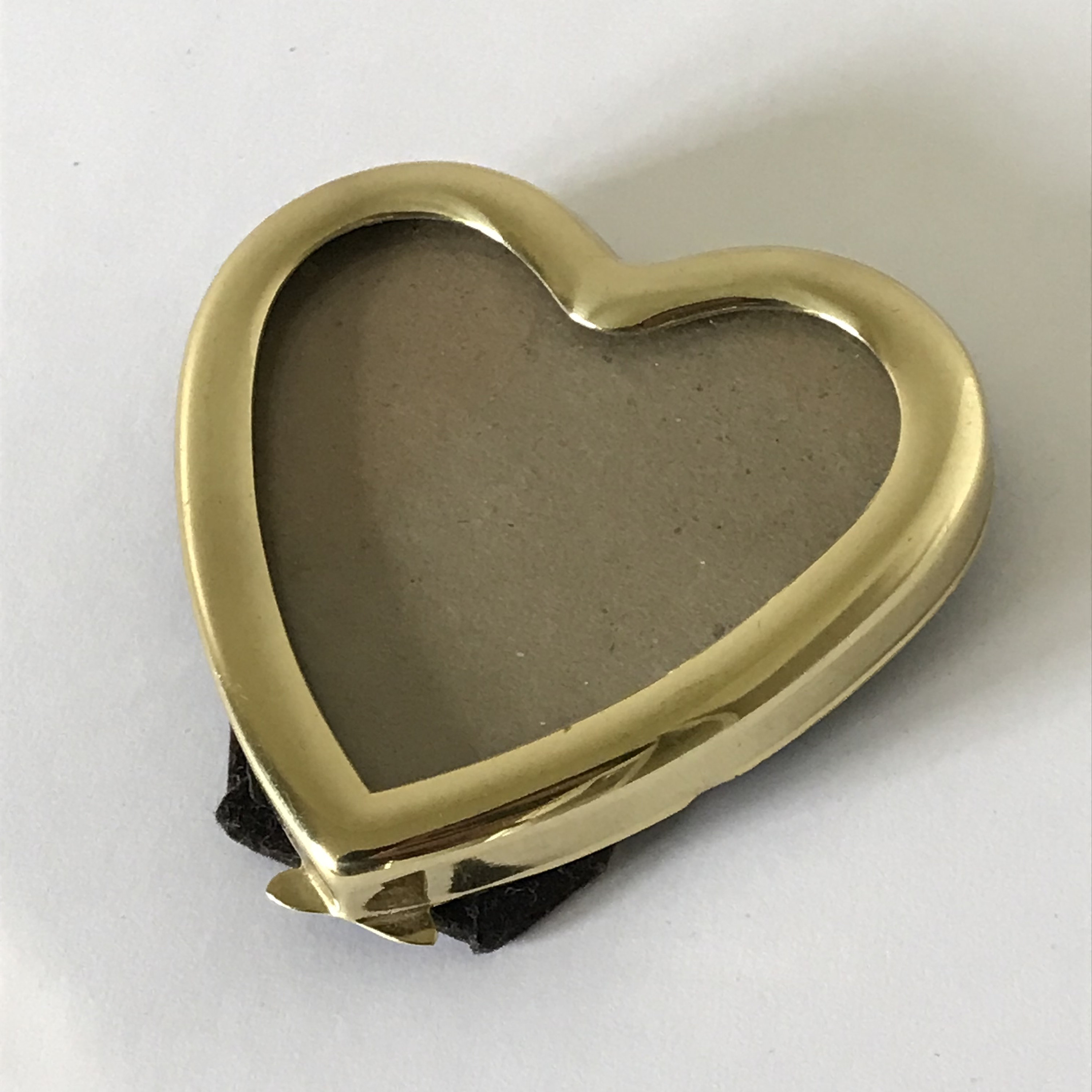 Vintage Small Solid Brass Heart Shaped Tabletop Picture Frame Etsy