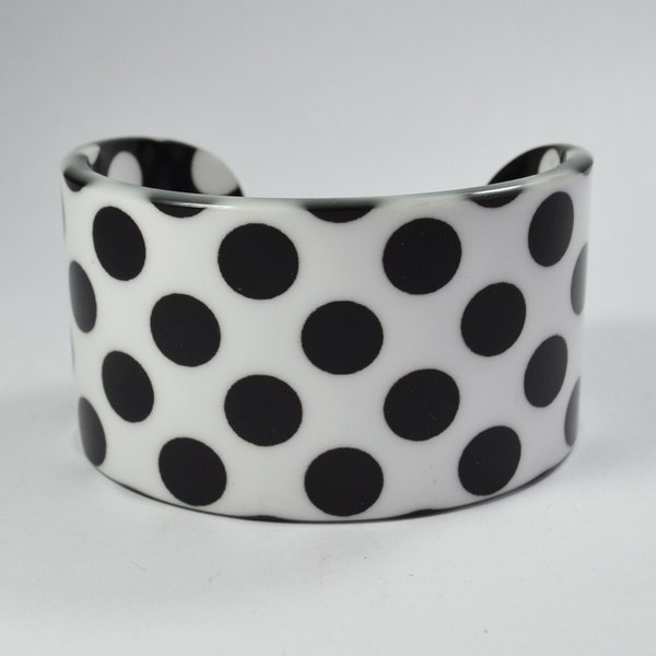 Black and White Polka Dots Design - Manchette pointillée noir et blanc