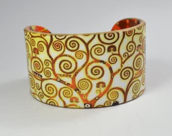 Acrylic Bangle / Bracelet - Gustav Klimt - Tree of Life - Symbolism - Wristband / Cuff