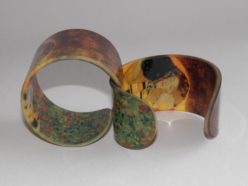 Acrylic Bracelet Gustav Klimt the Kiss Symbolism Bangle / Wristband