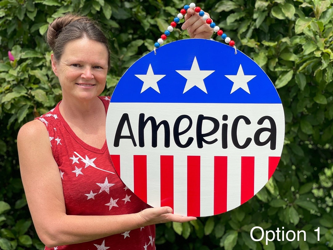 American Front Door Decor | Patriotic Wreath | America | American Flag ...