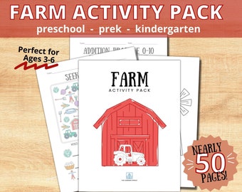 Farm Activity Pack / Quiet Book / Preschool Worksheets