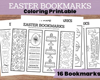 Easter Printable Bookmarks / Lent Coloring Pages / Spring Bookmark Set