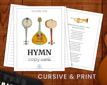 Copia di inni cristiani / Pratica di scrittura a mano scolastica / Stampabile educativo di calligrafia