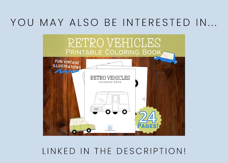 Retro Vehicle Printable Bookmarks / Car Coloring Pages / Trucks ...