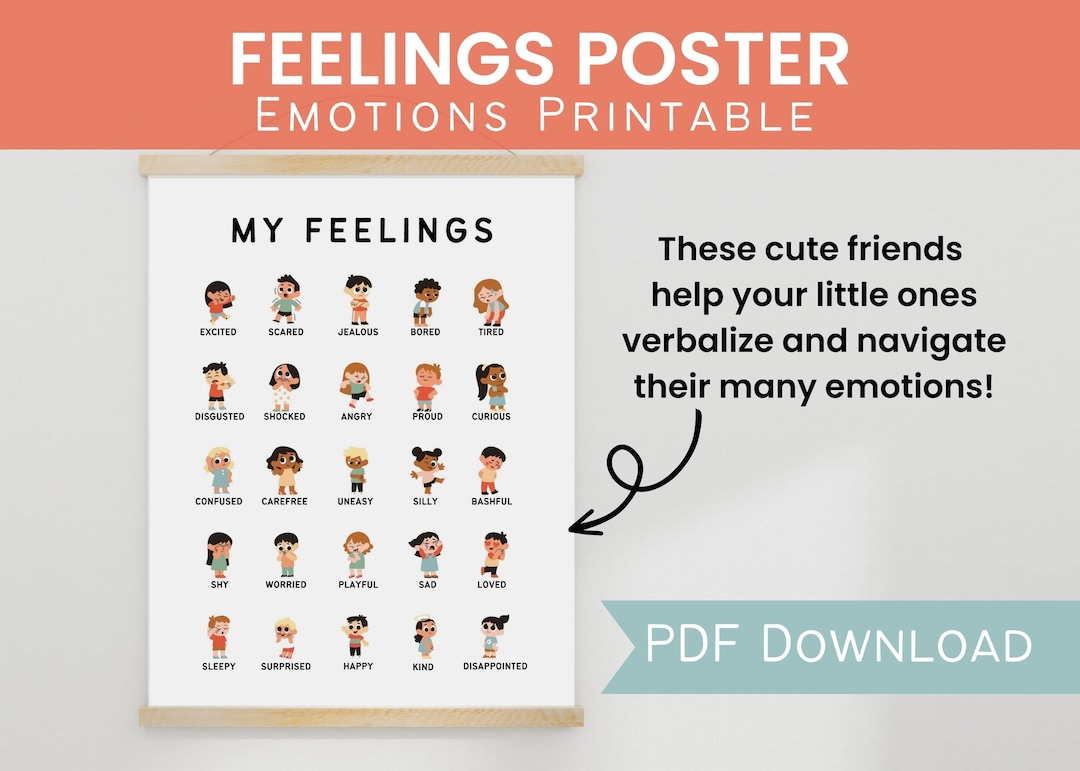 Educational Prints / Emotions Chart / Feelings Classroom Poster - Etsy