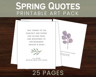Spring Quote Printable Memory Work / Charlotte Mason Spring Nature Study Morning Menu