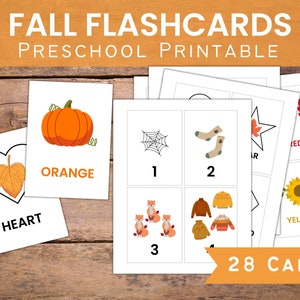 Fall Preschool Flashcards / Printable Autumn Flash Cards