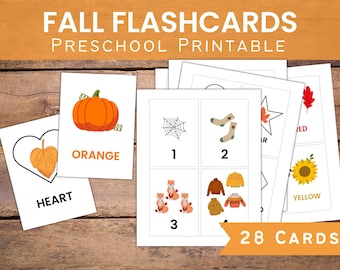 Fall Preschool Flashcards / Printable Autumn Flash Cards