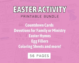Easter Activity Printable Bundle, Gospel Coloring Pages, Christian Children's Ministry Lessons, Holy Week Family Devotion, Active Game