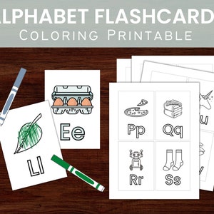 Flashcard alfabetiche / Pagine da colorare stampabili ABC
