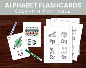 Tarjetas didácticas del alfabeto / Páginas para colorear imprimibles del ABC