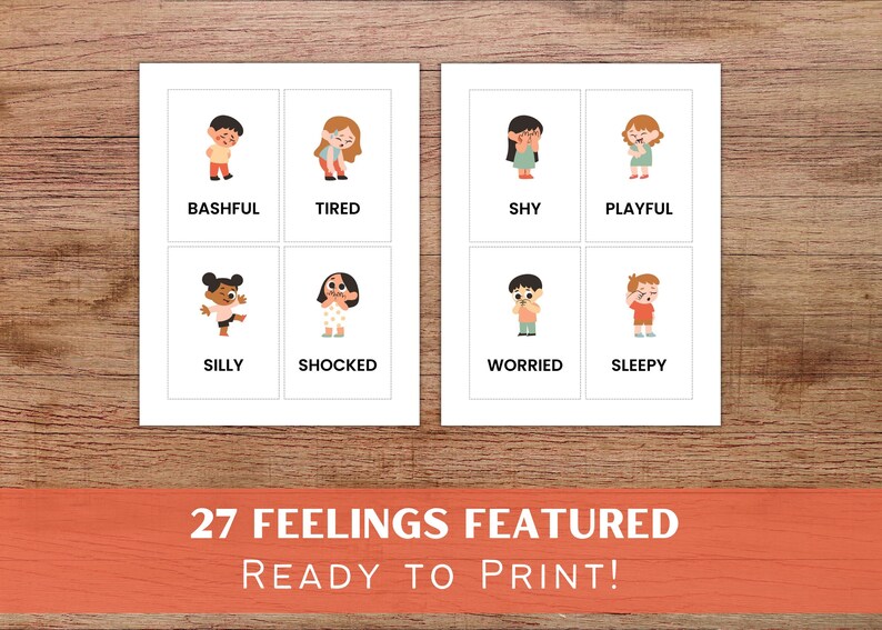 Feelings Flashcards / Printable Emotions Flash Cards Etsy