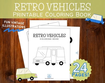 Retro Vehicles Coloring Book / Truck Printable Coloring Pages
