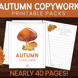 Autumn Handwriting Copywork / Fall Penmanship Educational Printable