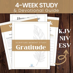 Dankbarkeit Memory Verse Pack für Herbst / Thanksgiving druckbare Bibelvers Karten