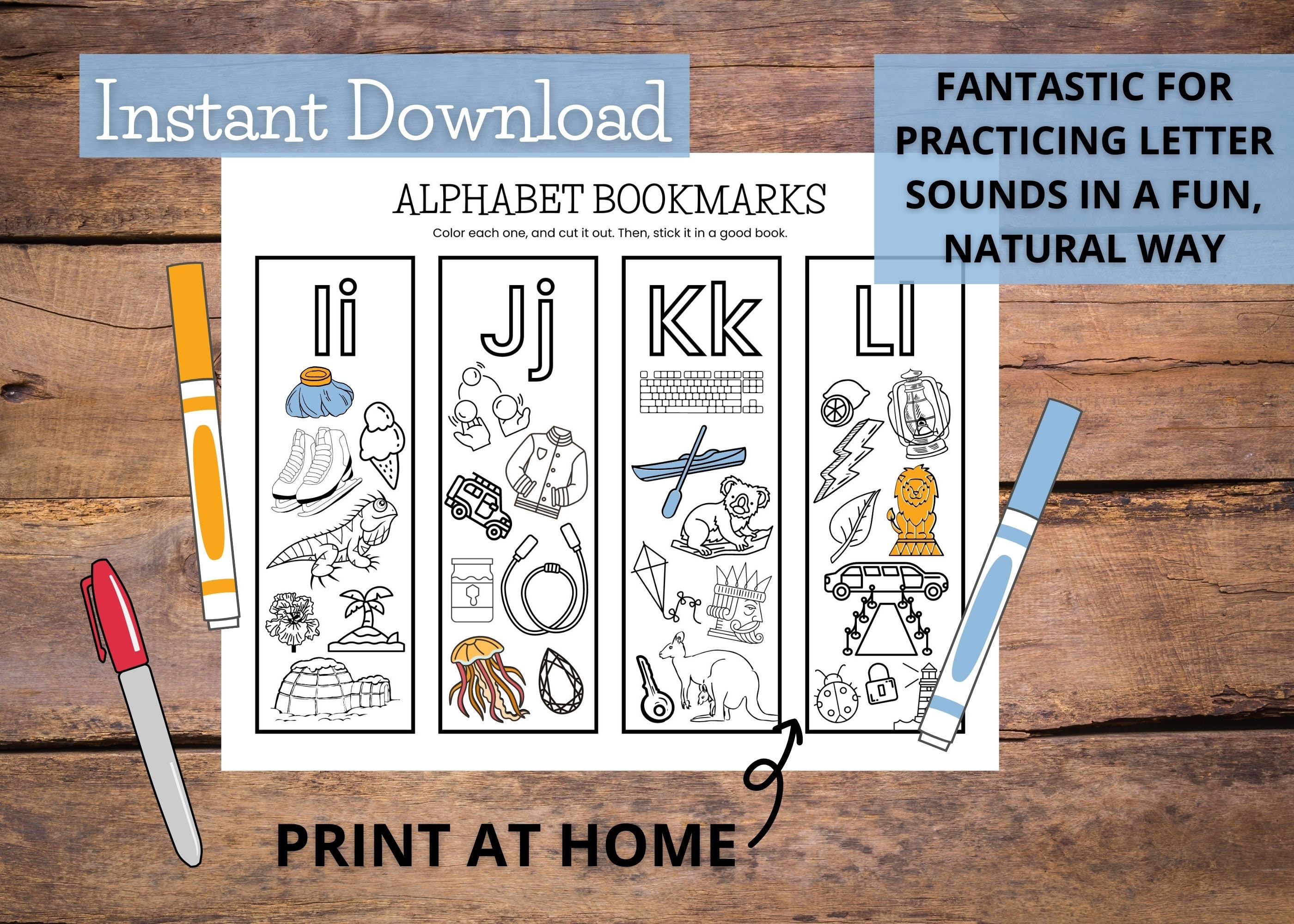 Alphabet Printable Bookmarks Letter Coloring Pages Alphabet Literacy