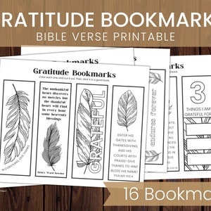 Gratitude Bible Verse Bookmarks / Printable Fall Coloring Pages