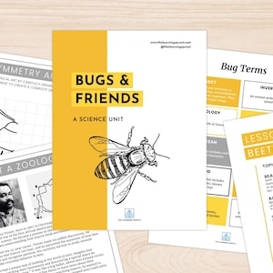 Bug Unit Study Elementary Science Homeschool Nature Study Curriculum Garden  Printable Insect Unit Study Charlotte Mason Lesson Plans