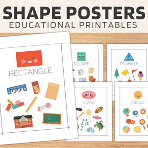 Shapes Poster / Preschool Classroom Decor / Learn Shapes Educational Wall Art