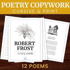 Robert Frost Poesía Copiado / Poema Escritura a mano / Caligrafía Educativa Imprimible