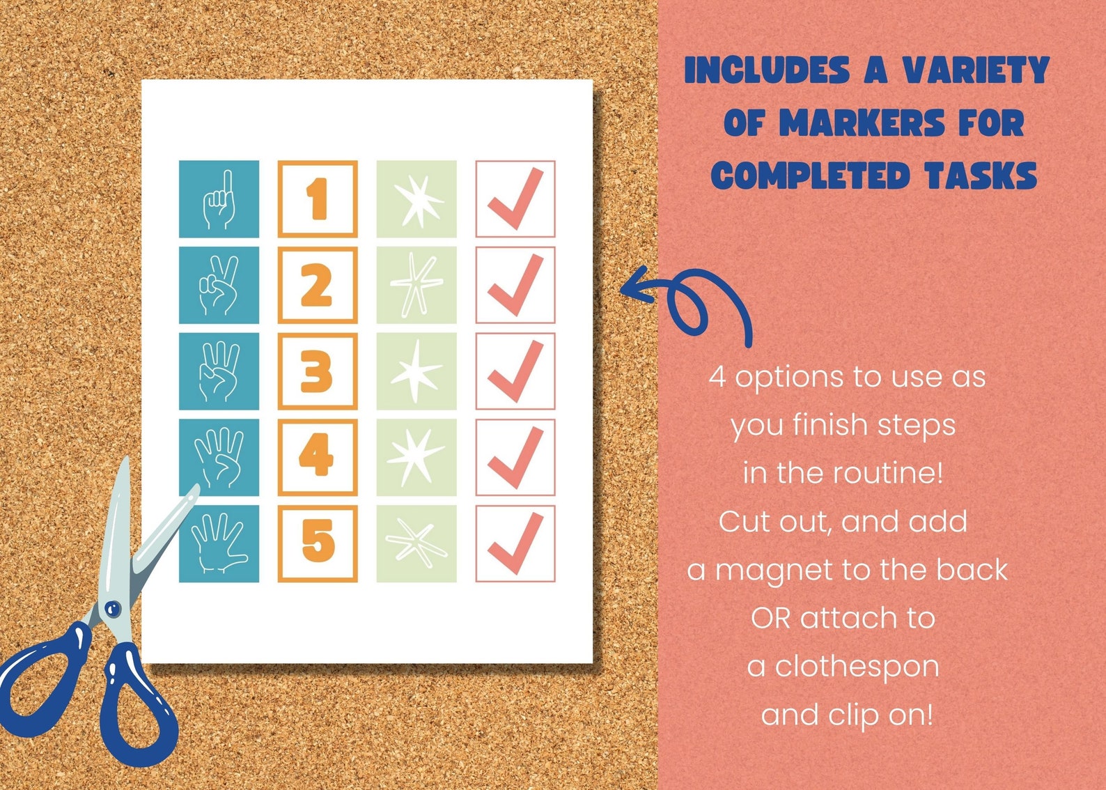 High Five Routine Chore Chart Printable / Daily Checklist for Kids - Etsy