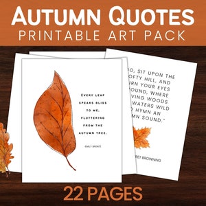 Autumn Quote Printable Memory Work / Charlotte Mason Fall Nature Study Morning Menu