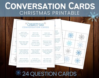 Christmas Conversation Cards / Printable Conversation Starter Dinner Cards