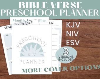 Bible Verse Preschool Teacher Planner Scripture Pre K Academic Planner ESV KJV NIV