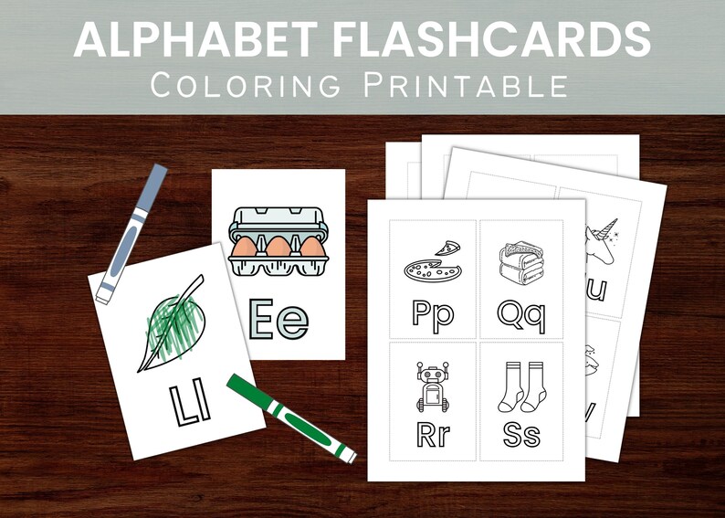 Preschool Printable Flash Cards Bundle, Color Flashcards, Printable ...