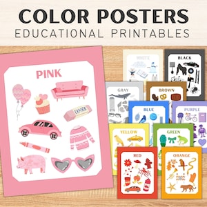 Color Classroom Posters / Preschool Classroom Decor / Learn Colors Educational Wall Art