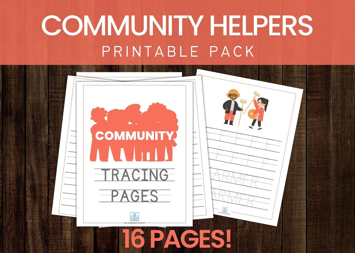 Community Helpers Tracing Preschool Worksheets / Jobs Handwriting