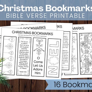 Christmas Bible Verse Bookmarks / Printable Christian Holiday Coloring Pages
