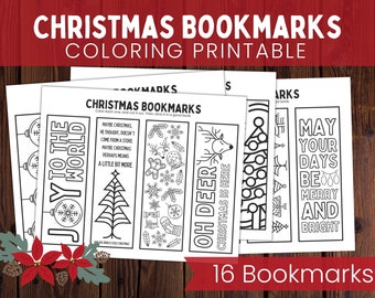Marcapáginas navideños para colorear / Páginas navideñas para colorear imprimibles