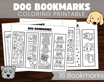 Marcadores imprimibles para perros / Páginas para colorear de cachorros / Conjunto de marcadores