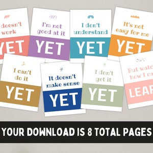 Motivational Educational Prints / Growth Mindset Printable / Power of ...