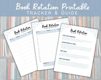 Book Rotation Tracker / Homeschool Planner Book Inventory / Printable Reading Log