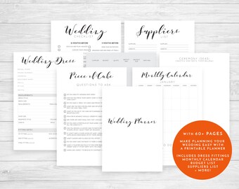 wedding planner printable etsy wedding planner printable