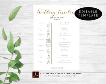 wedding timeline etsy