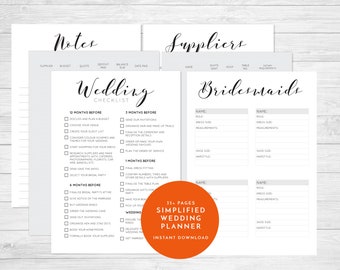 wedding planner printable etsy wedding planner printable